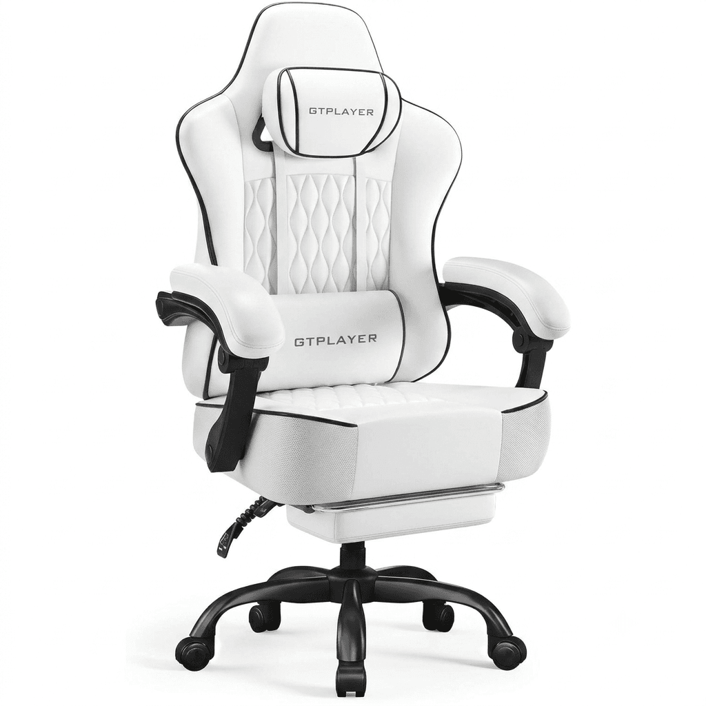 GTPLAYER Big and Tall Gaming Chair White