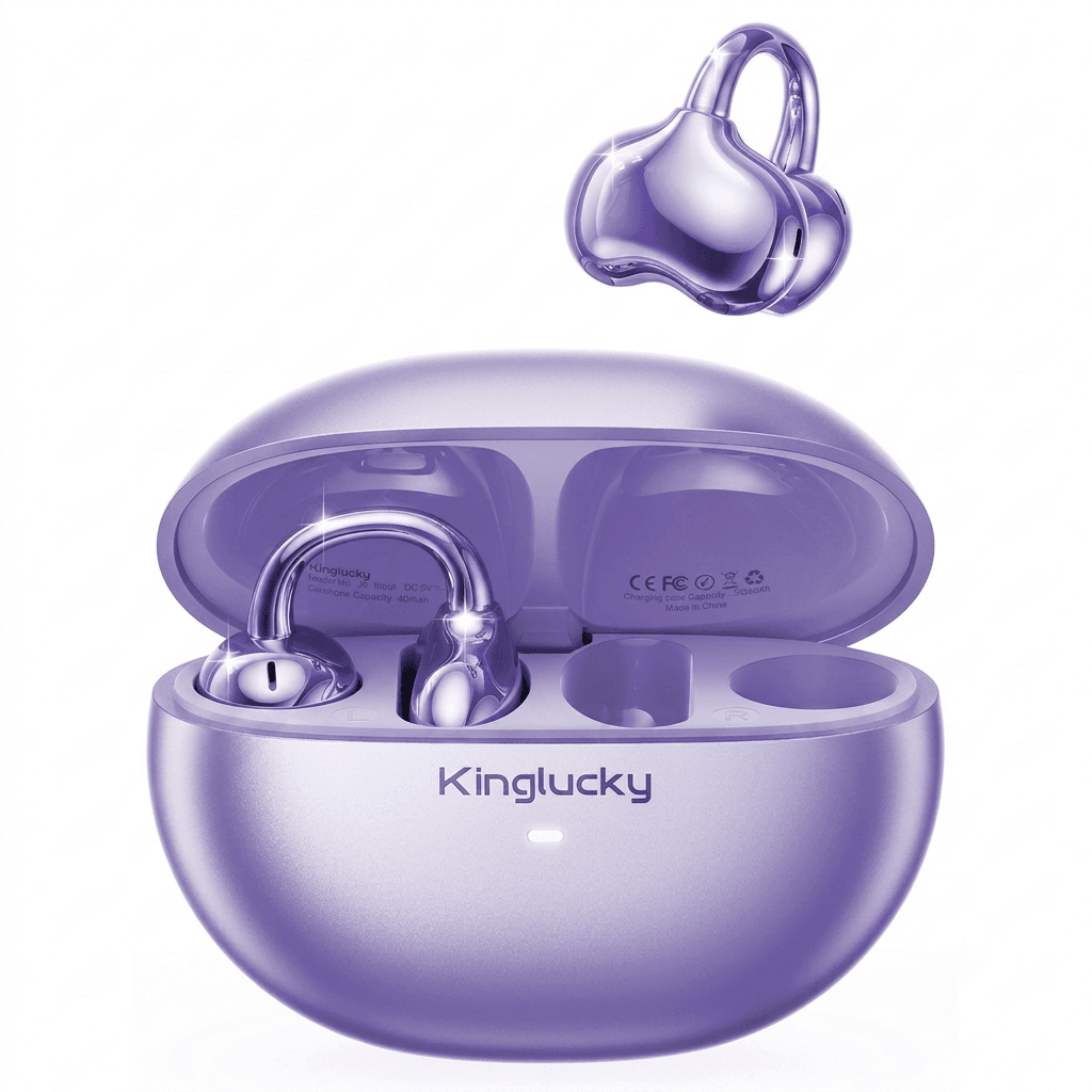 Kinglucky Clip-On Open Ear Earbuds Rose Gold Small Ears Women