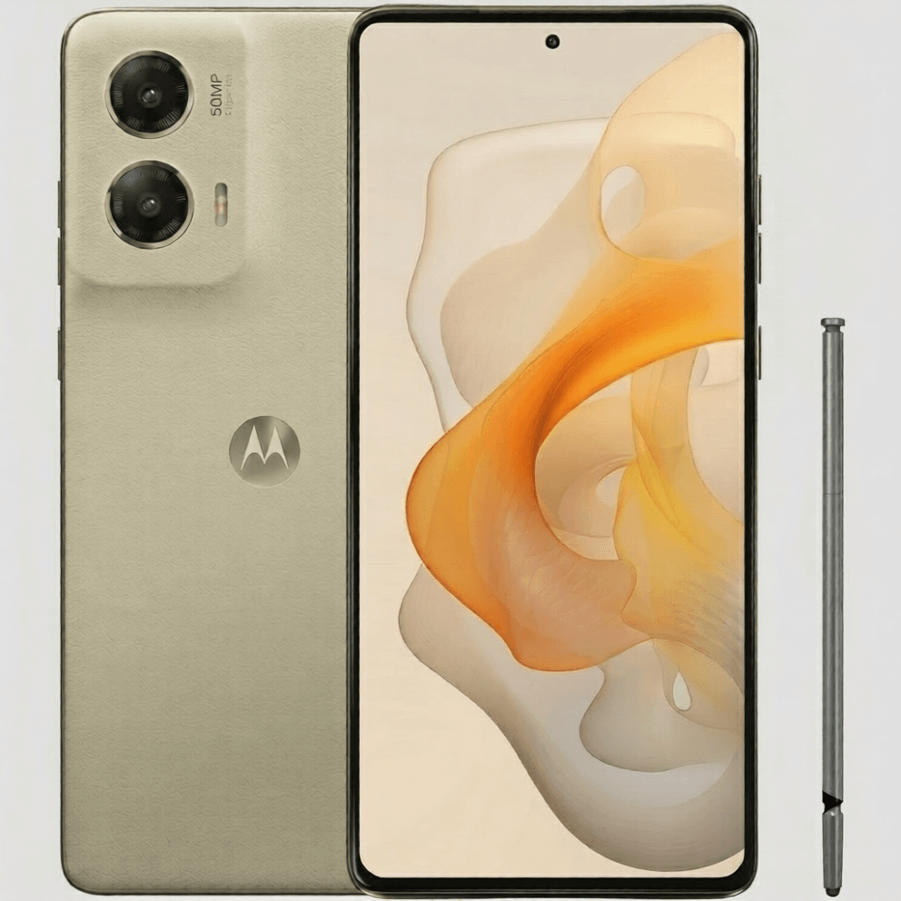 Motorola Moto G Stylus 5G 2024 in Caramel Latte color with built-in stylus