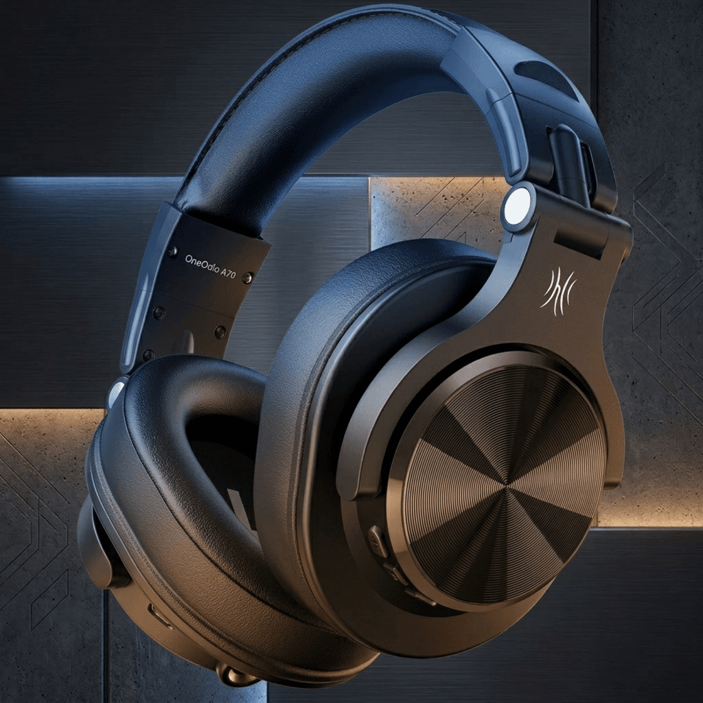 OneOdio A70 Wireless Over Ear Headphones Black 40mm Bass DJ Studio