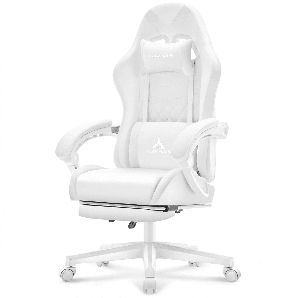 TUKAKA White Gaming Chair White