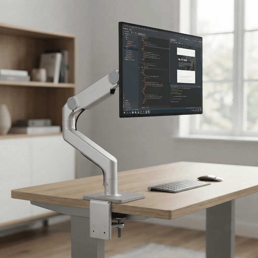 Humanscale Monitor Arm Silver Tabletop Clamp Home Office
