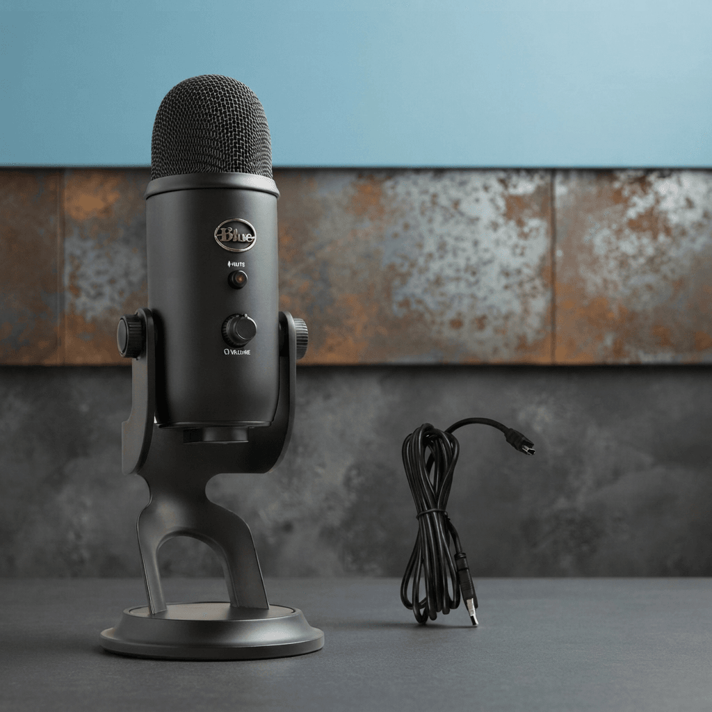 Logitech Blue Yeti USB Condenser Microphone Blackout 4 Pickup Patterns Voice Over Studio